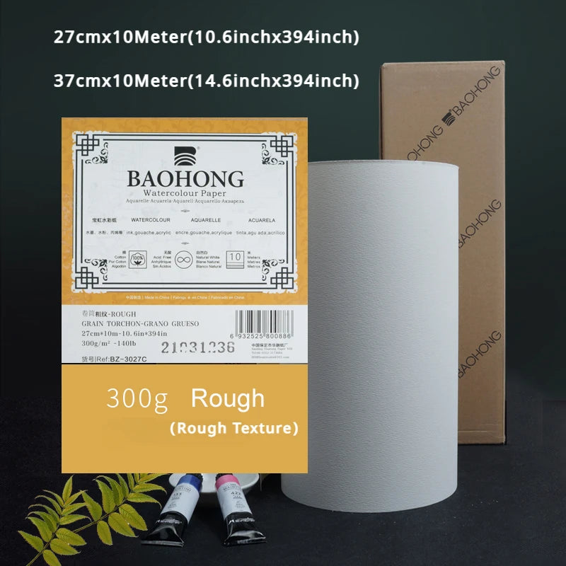 Watercolour Paper Roll 300g Natural White 100% Cotton