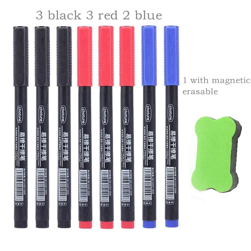 8pcs Erasable Whiteboard Pens 0.5mm