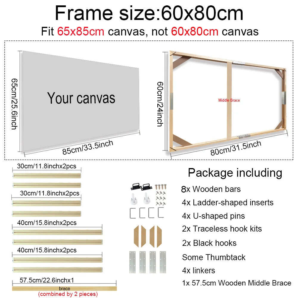Wooden Frames 30x40 40x50 60x90cm