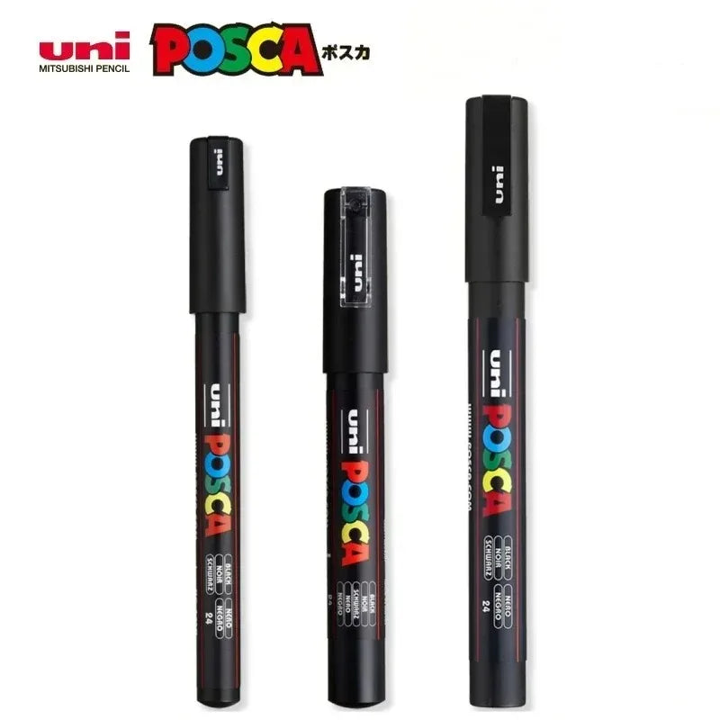 UNI POSCA Marker Pen White Black