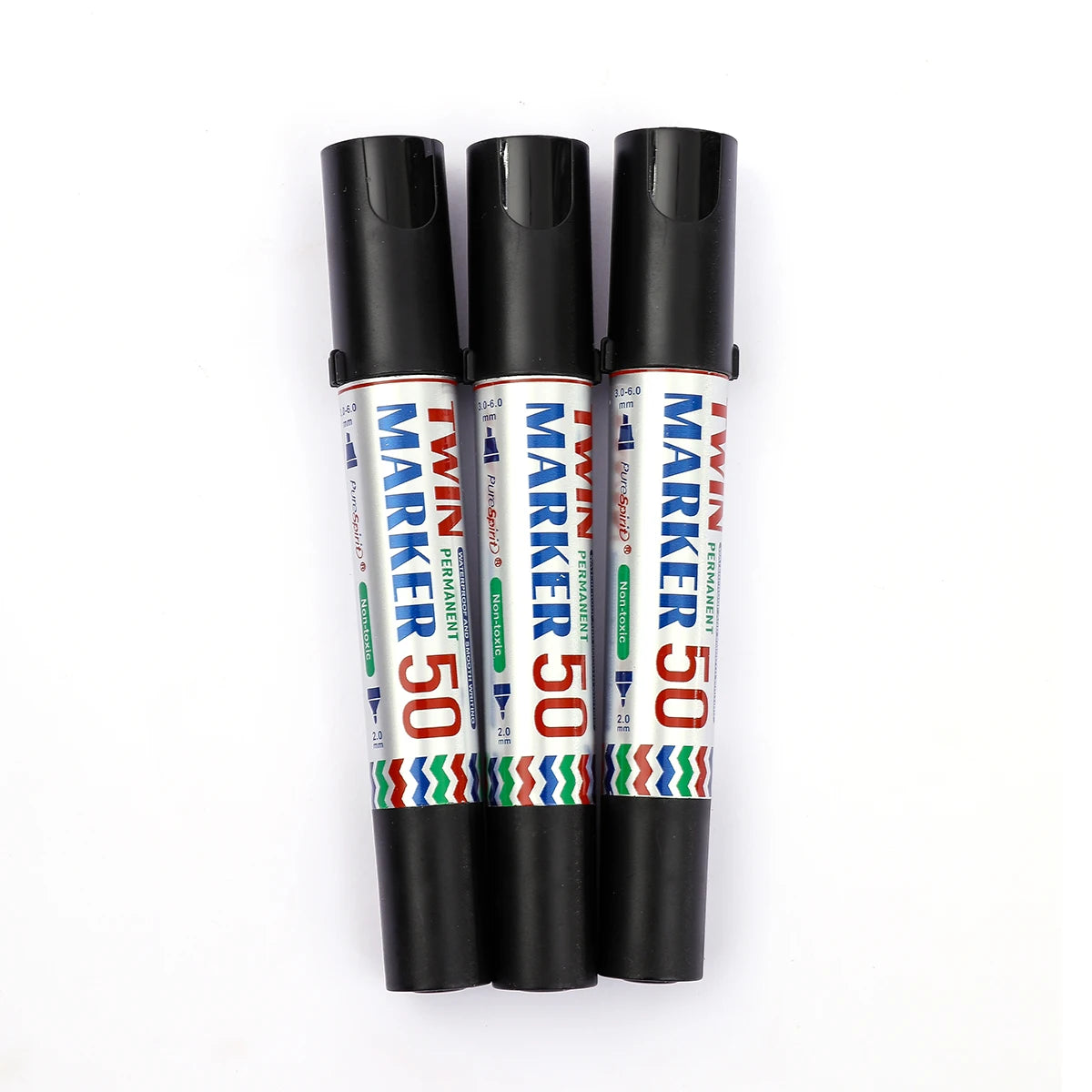3pcs Waterproof Large Permanent Markers Dual Tips 2-6mm