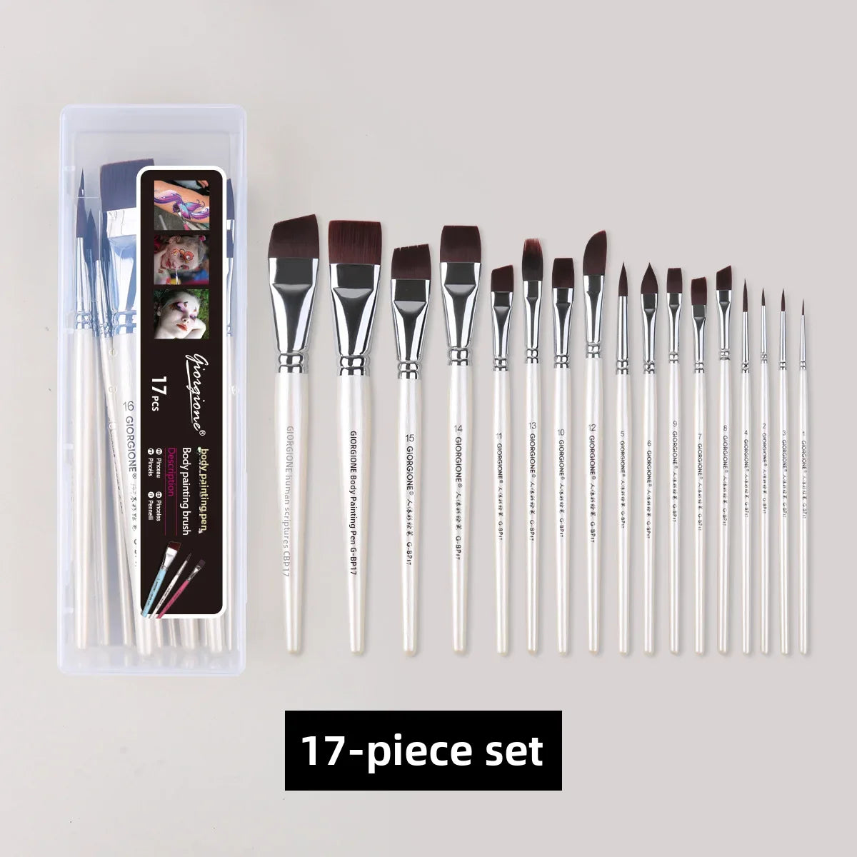Body Painting Brushes Set 17-Pcs Suitable For Children