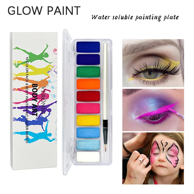10 Colours Glow Body Art