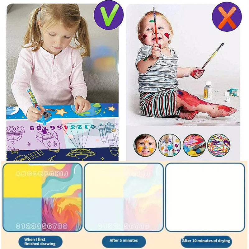 100x80CM Water Drawing Mat With Reusable Pens