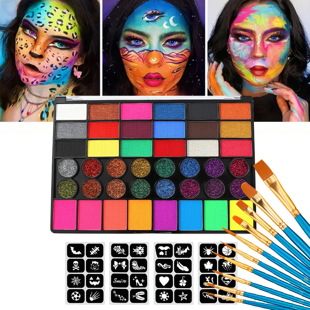 42 Colours Face Body Painting Set UV