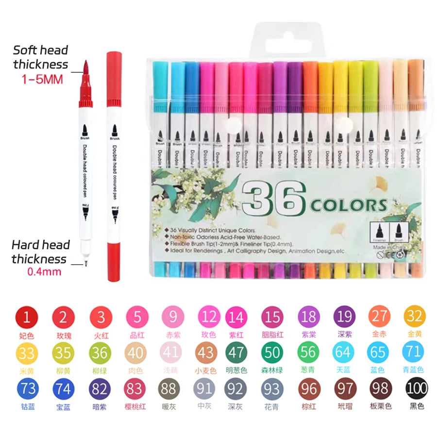 12-262 Colour Double Pen Tip Markers