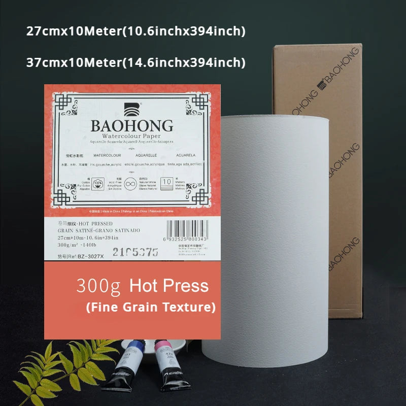 Watercolour Paper Roll 300g Natural White 100% Cotton