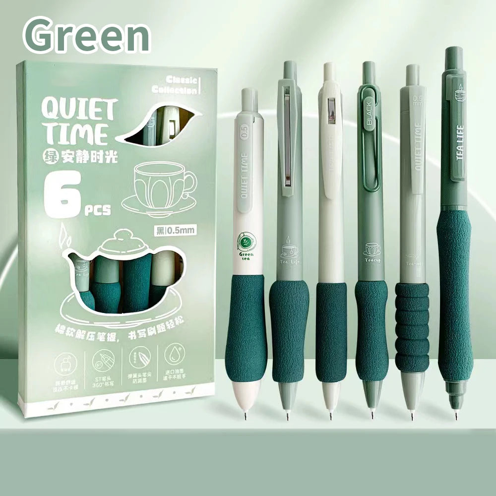 6PC Coffee Colour Press Pen