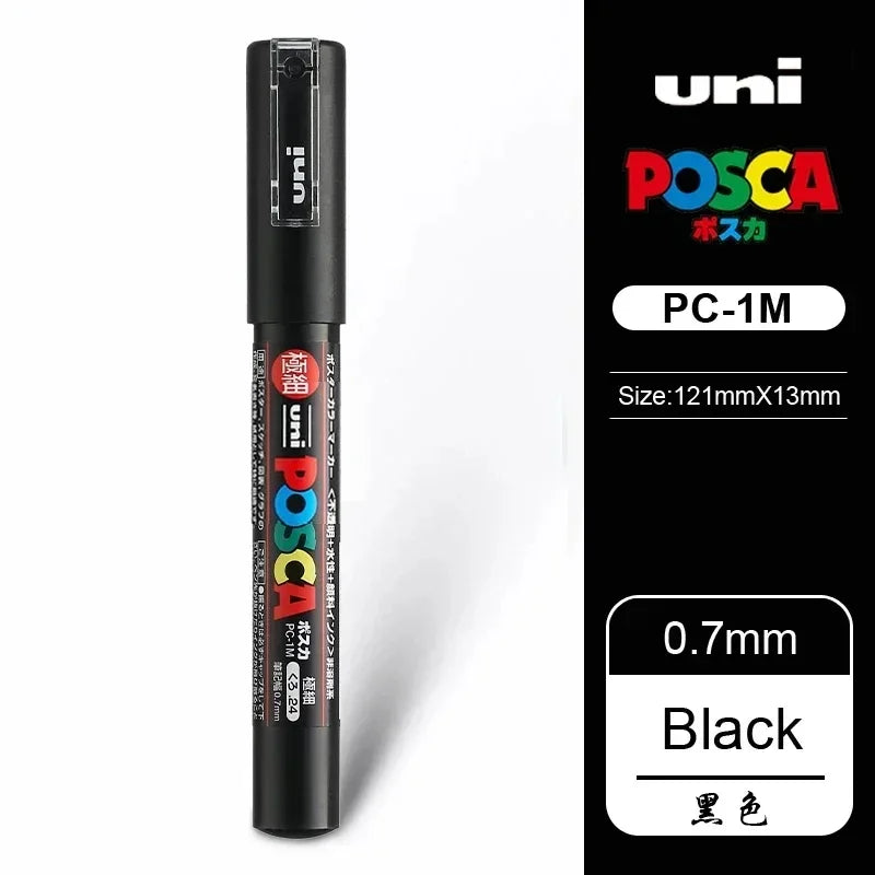 UNI POSCA Marker Pen White Black