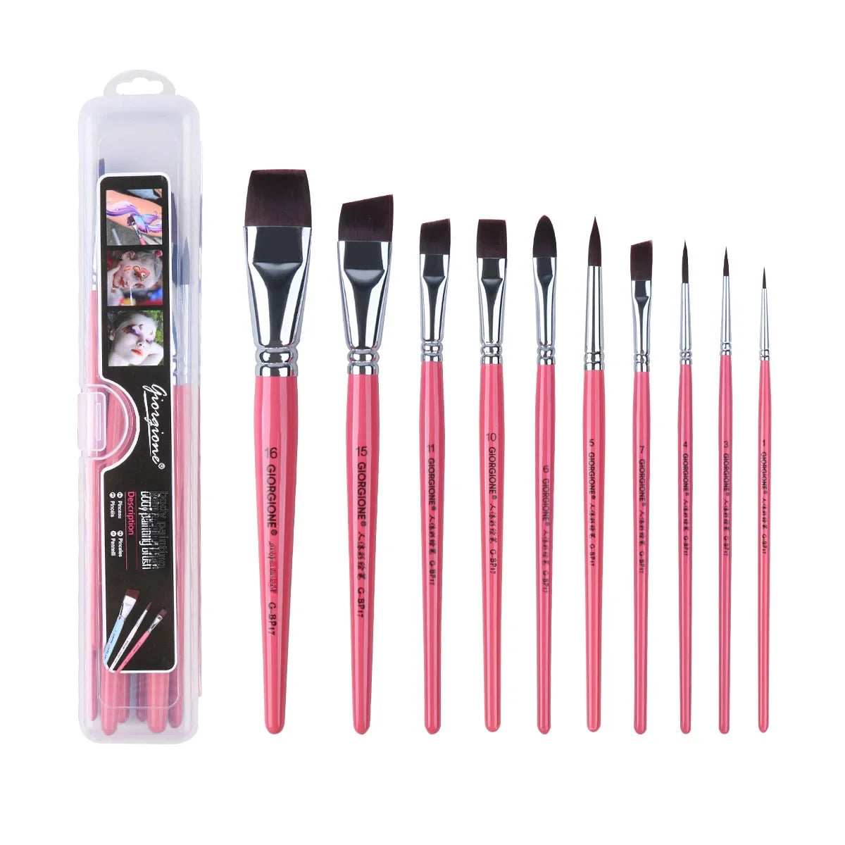 Body Painting Brushes Set 17-Pcs Suitable For Children