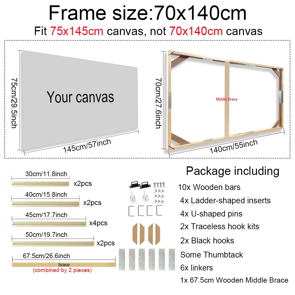 Wooden Frames 30x40 40x50 60x90cm