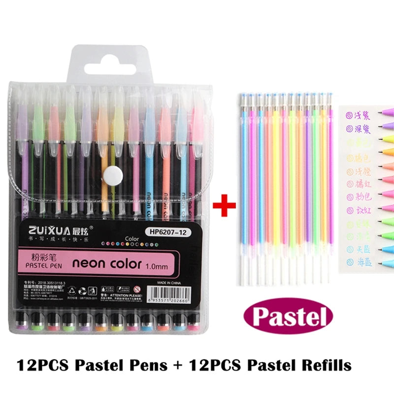 12/24Pcs Colours Gel Pens