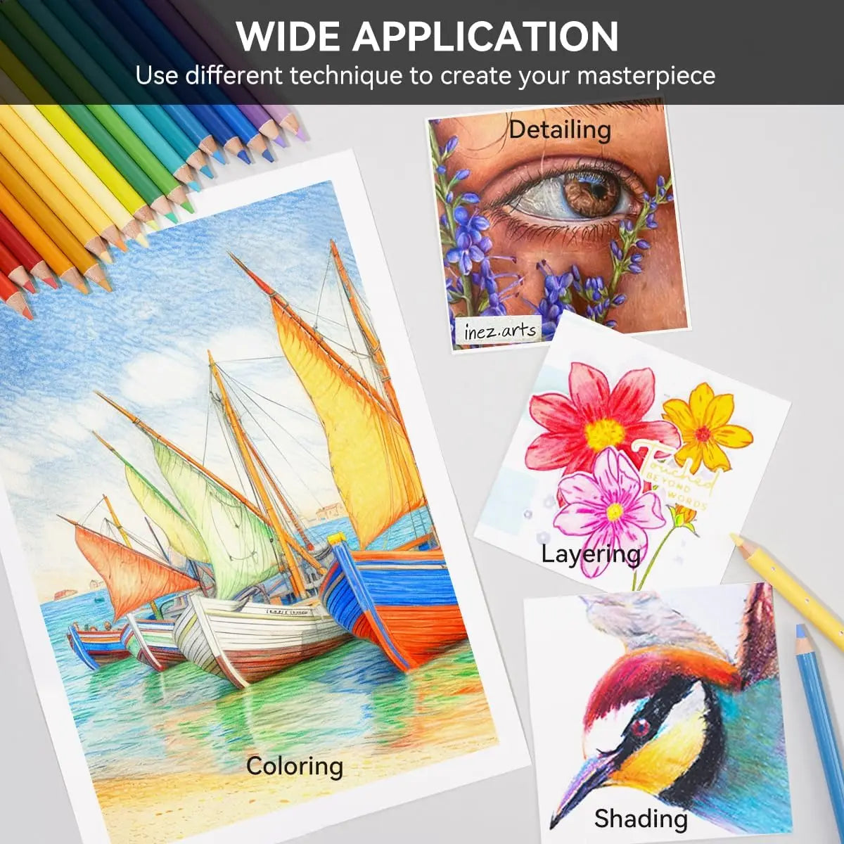 72/126 Colored Soft Core Drawing Pencils