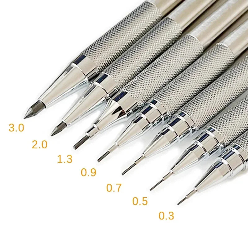 Mechanical Pencil Set 0.3, 0.5, 0.7, 0.9, 1.3, 2.0 mm