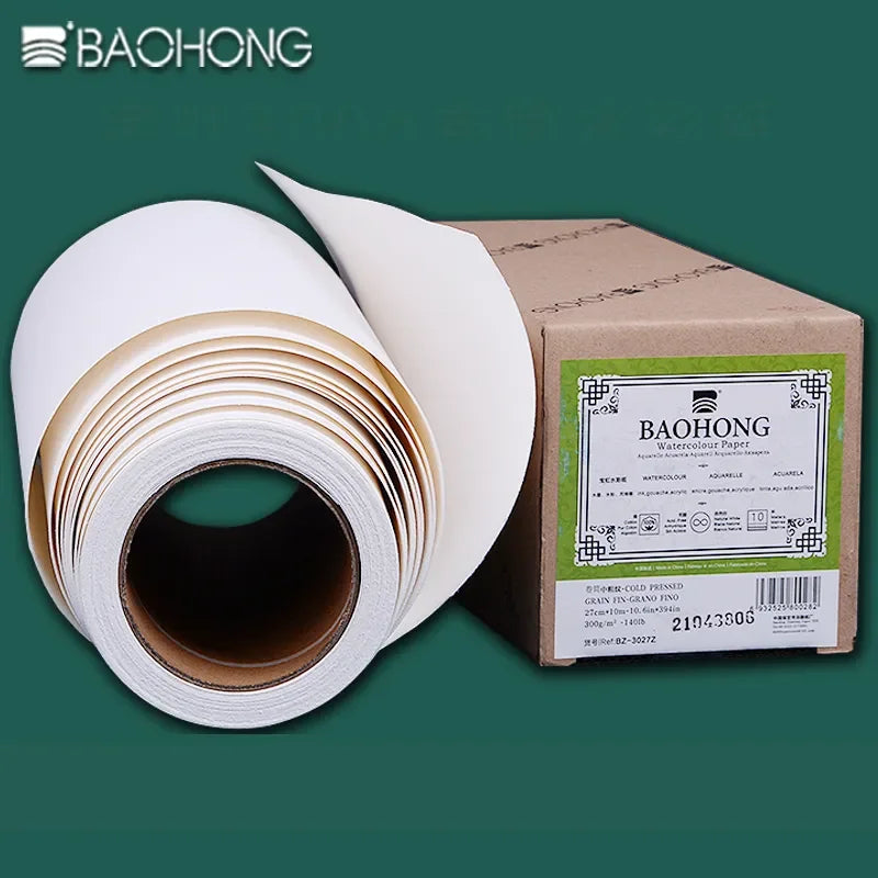 Watercolour Paper Roll 300g Natural White 100% Cotton