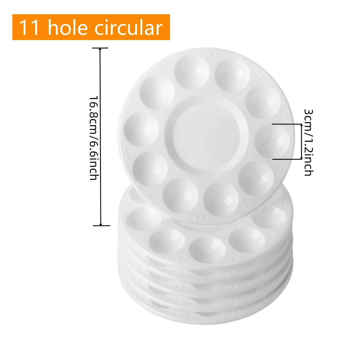 8pcs White Plastic Paint Palettes
