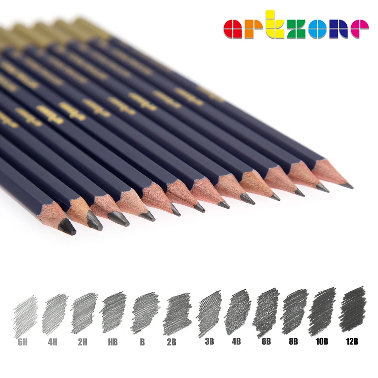 Professional Pencil Set, 12pcs 6H-12B. Ideal for Drawing Art, Sketching, Shading