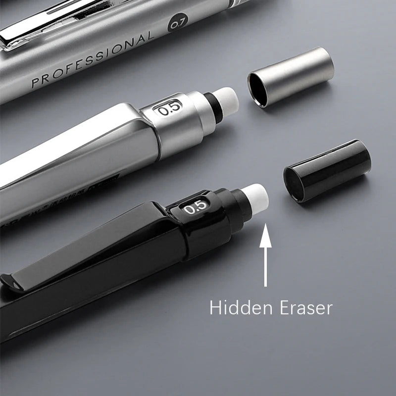 1Pc Mechanical Pencil 0.3/0.5/0.7/2.0mm Metal