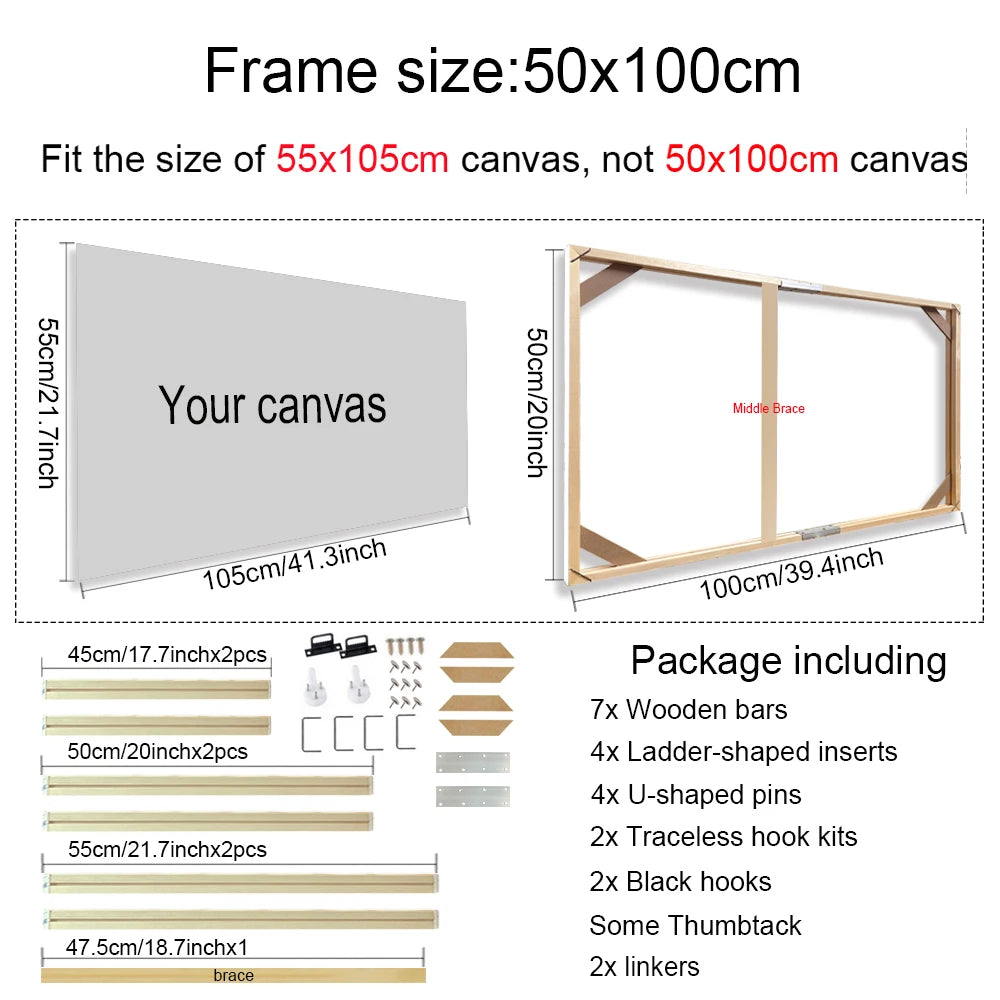 Wooden Frames 30x40 40x50 60x90cm