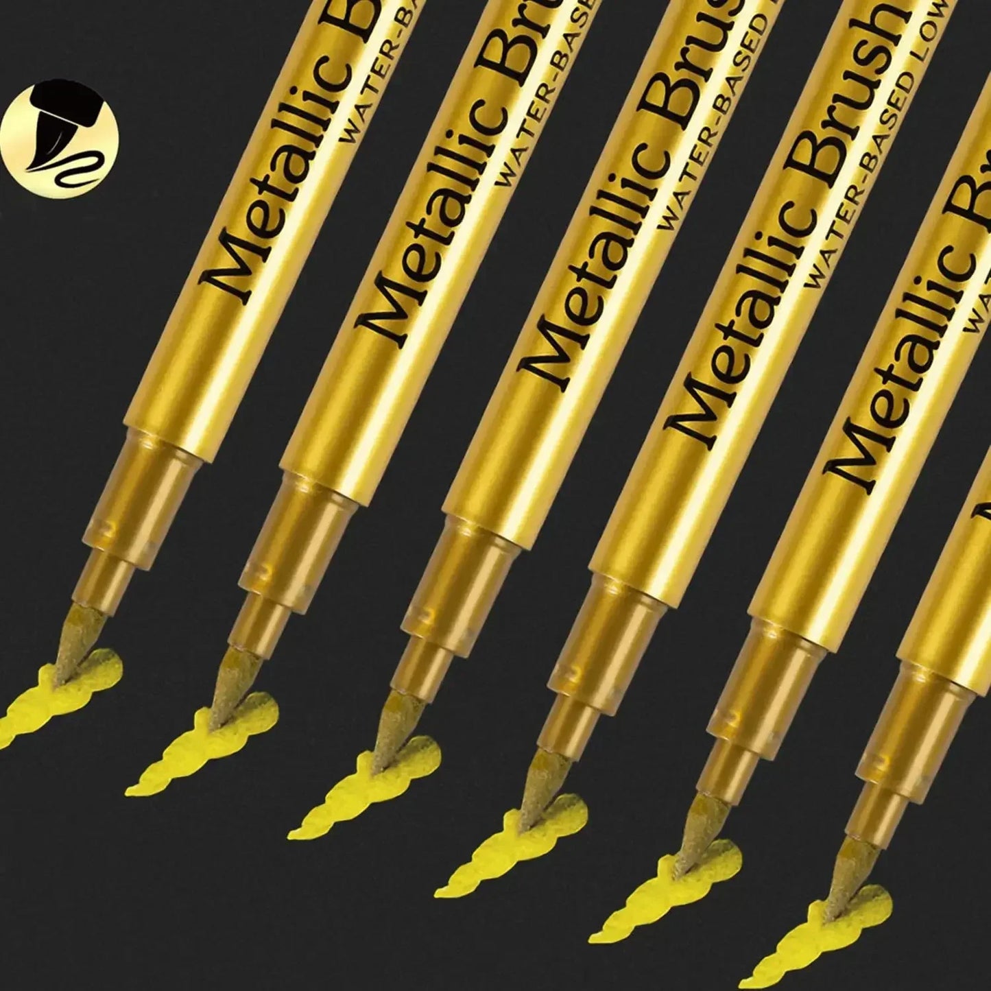 6Pcs Brush Metallic Marker Pens