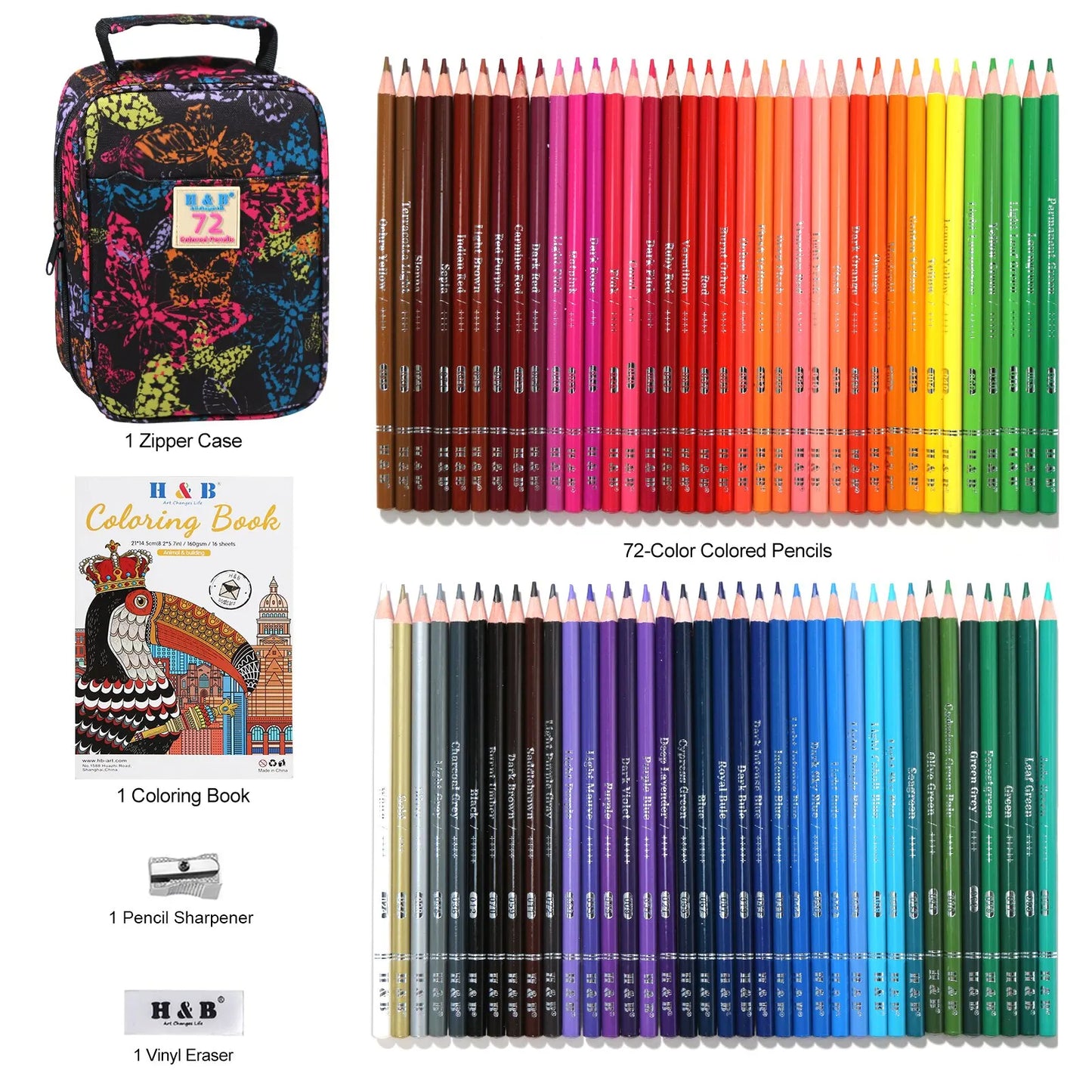 72 Oil Based Coloured Pencils Set