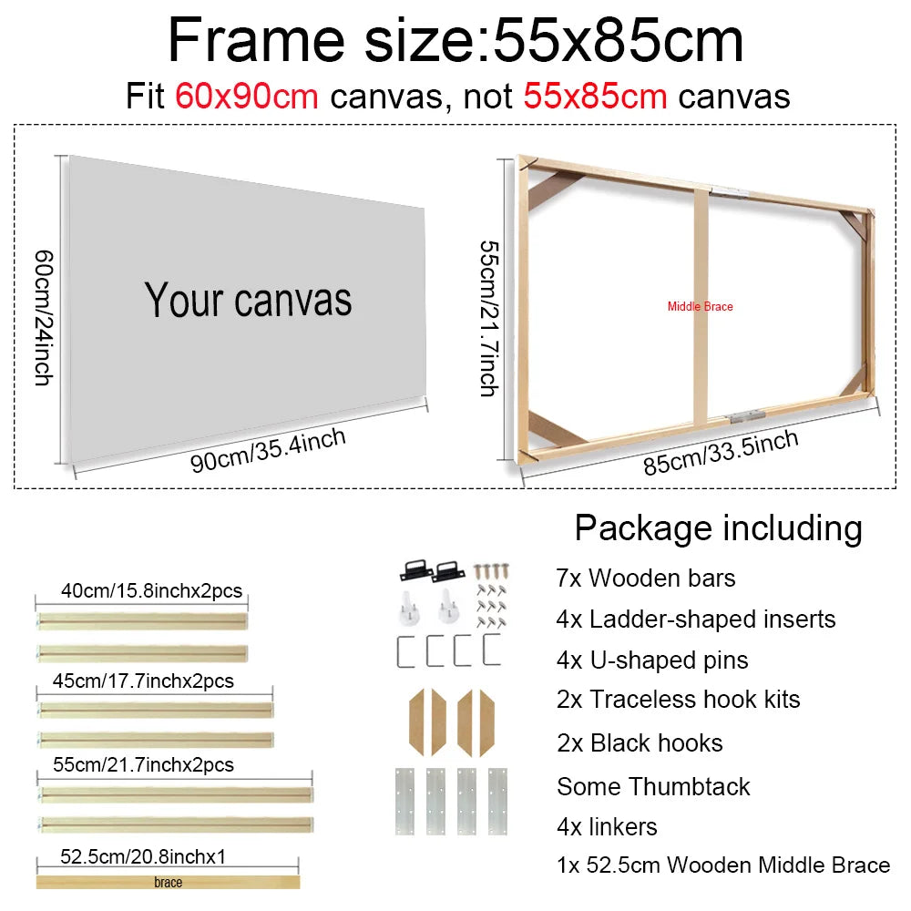 Wooden Frames 30x40 40x50 60x90cm