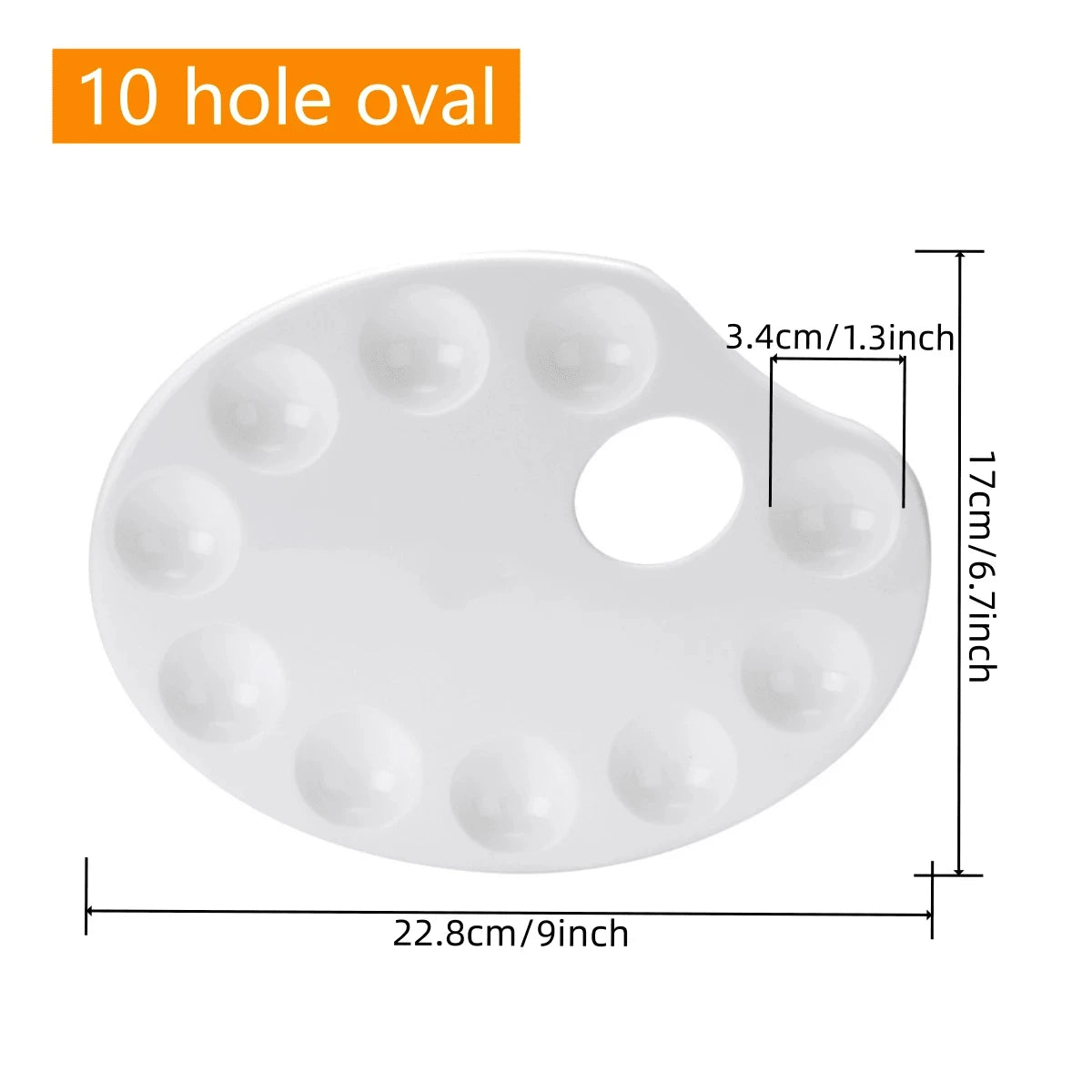 8pcs White Plastic Paint Palettes