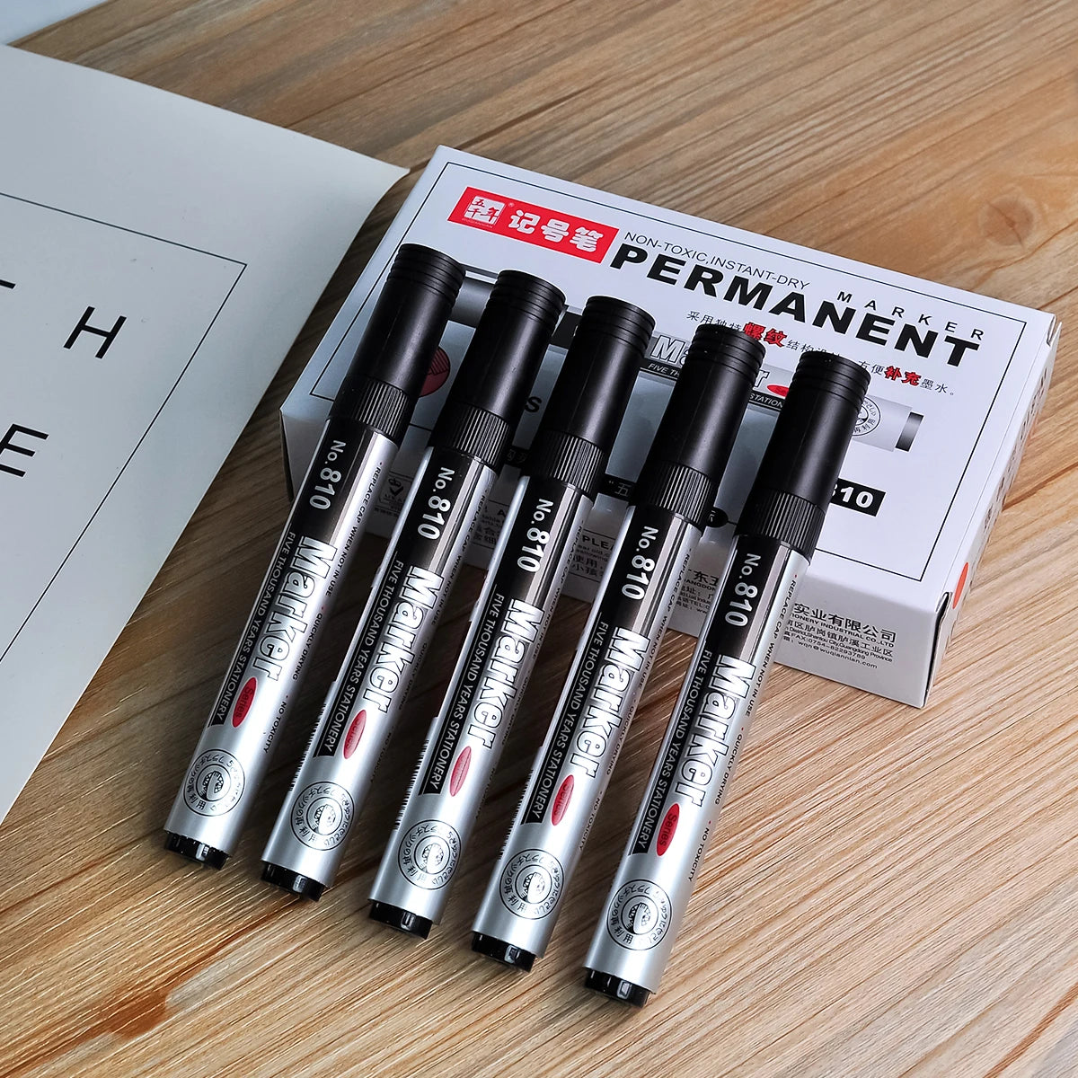 2/5pcs Permanent Oily Marker Pen Black