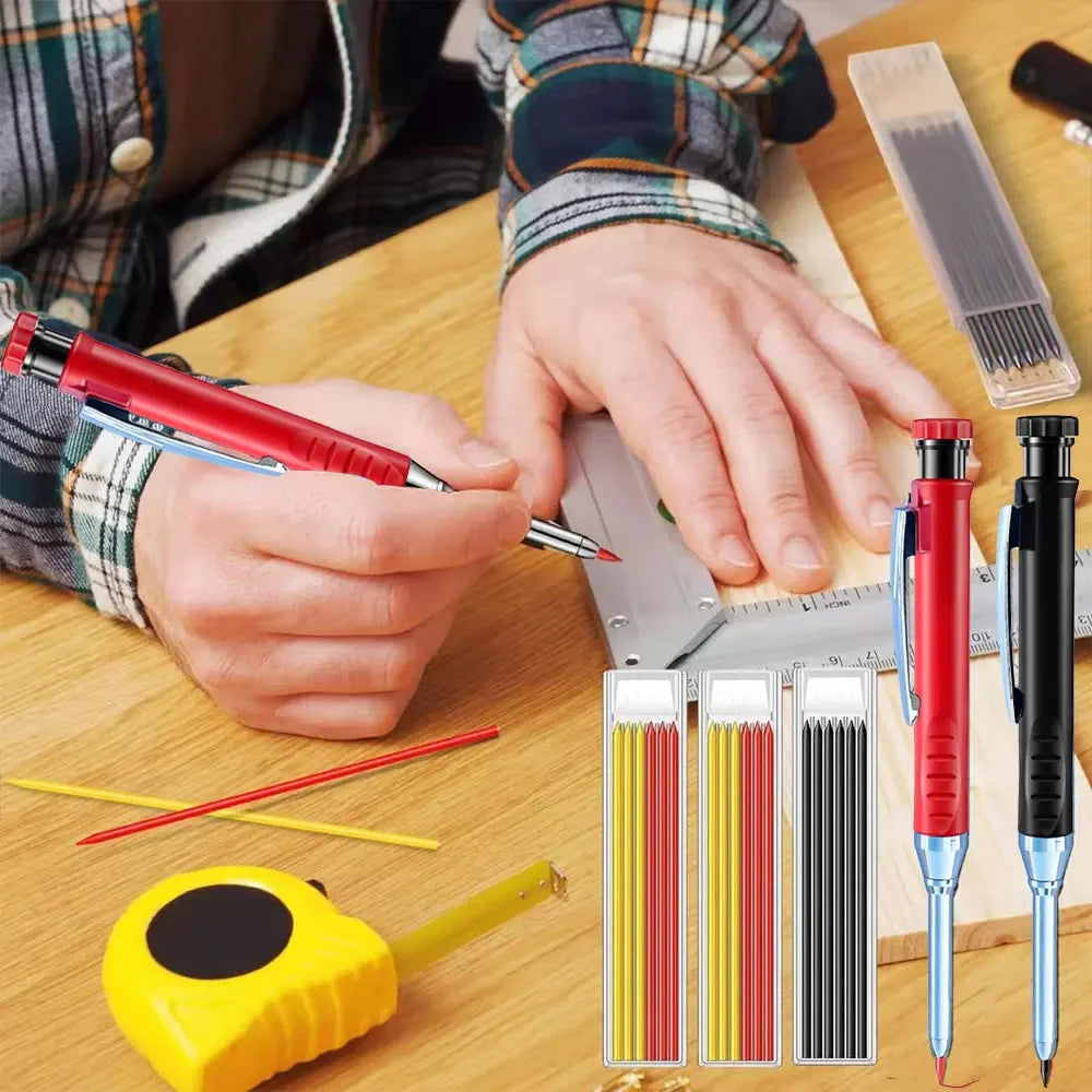 Solid Carpenter Pencil Built-in Sharpener