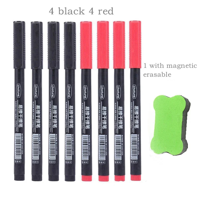 8pcs Erasable Whiteboard Pens 0.5mm