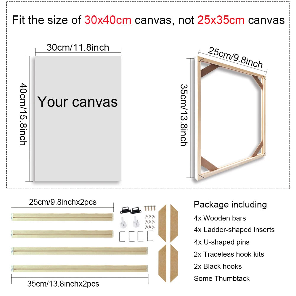 Wooden Frames 30x40 40x50 60x90cm