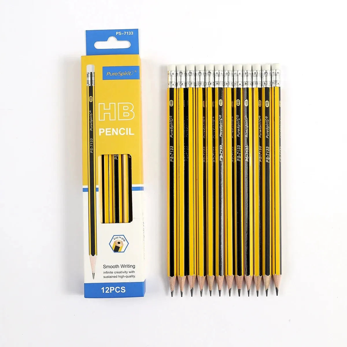 12PCS HB Pencils with Eraser