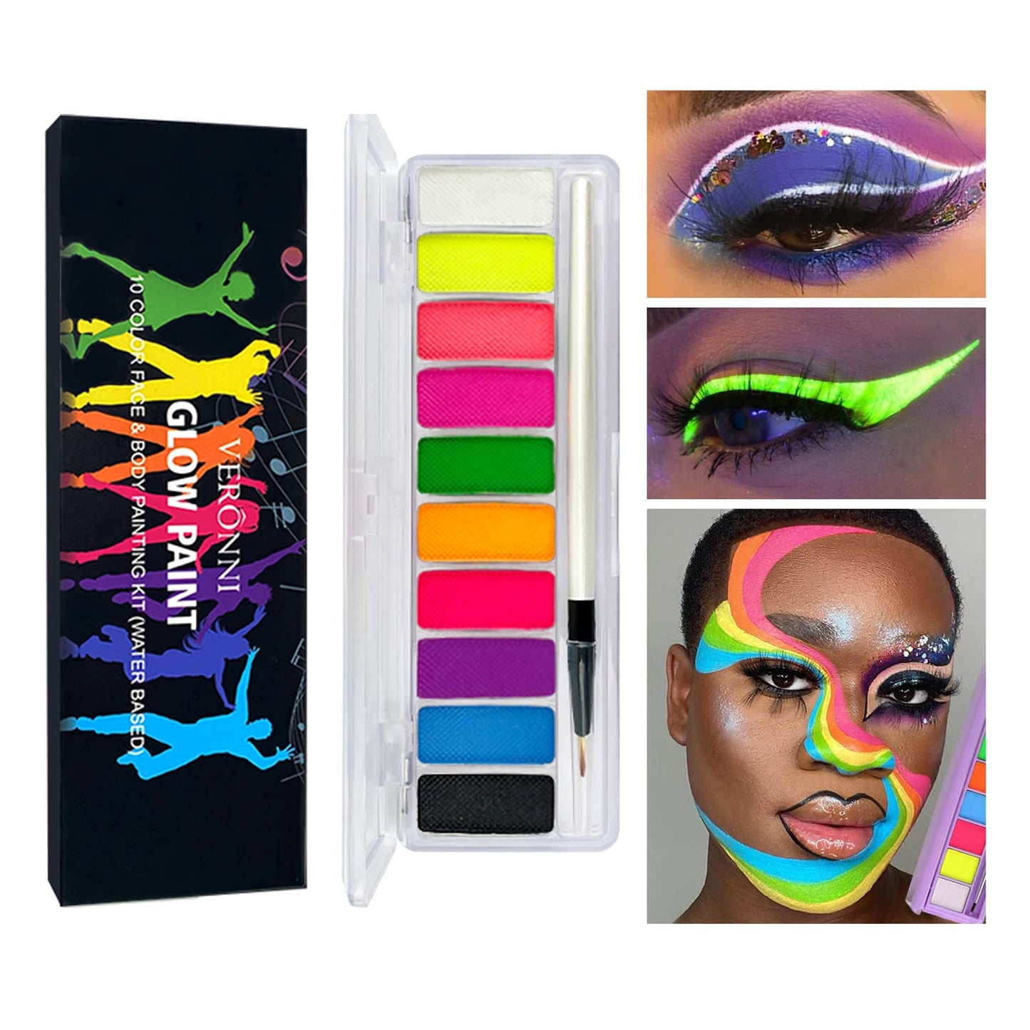 10 Colours Glow Body Art