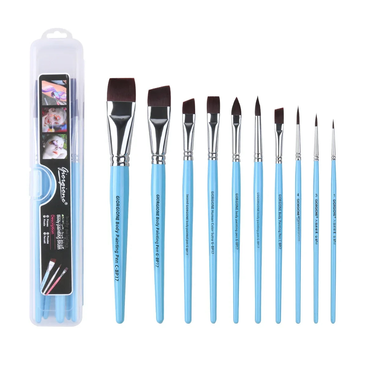 Body Painting Brushes Set 17-Pcs Suitable For Children