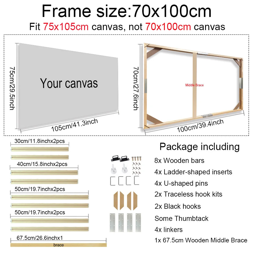 Wooden Frames 30x40 40x50 60x90cm