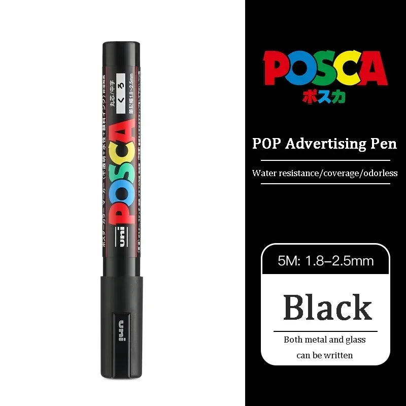 UNI POSCA Marker Pen White Black
