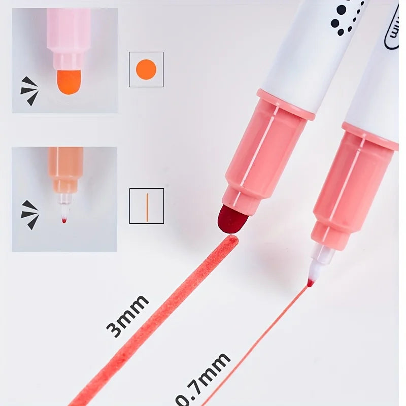 6Pcs/Set Double Tip Pen