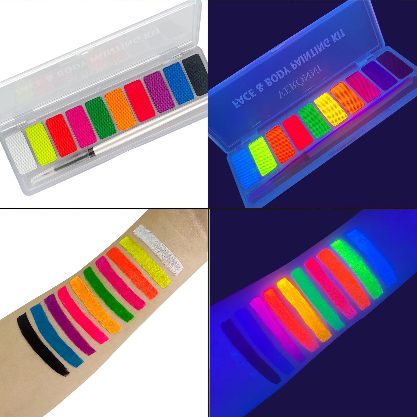 10 Colours Glow Body Art
